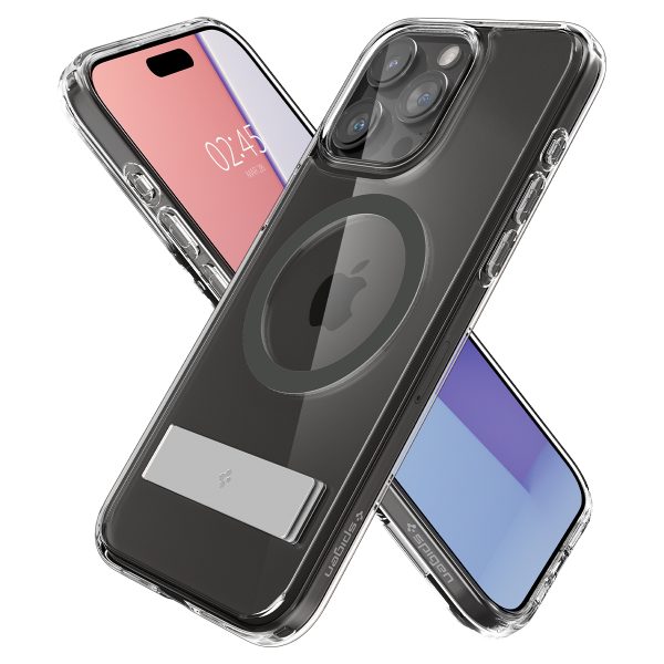 Ultra Hybrid S MagSafe korpuss ar iPhone 15 Pro grafīta statīvu