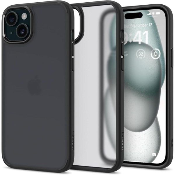Ultra hibrīda korpuss iPhone 15 caurspīdīgi-melnam