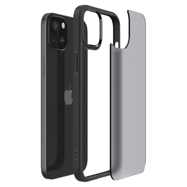 Ultra hibrīda korpuss iPhone 15 caurspīdīgi-melnam