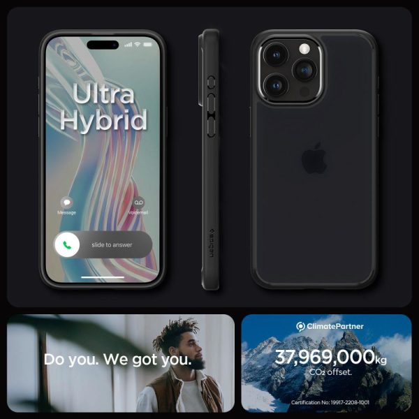 Ultra hibrīda korpuss iPhone 15 Caurspīdīgam un melnam