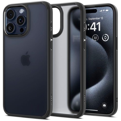 Ultra hibrīda korpuss iPhone 15 Pro Max caurspīdīgam un melnam