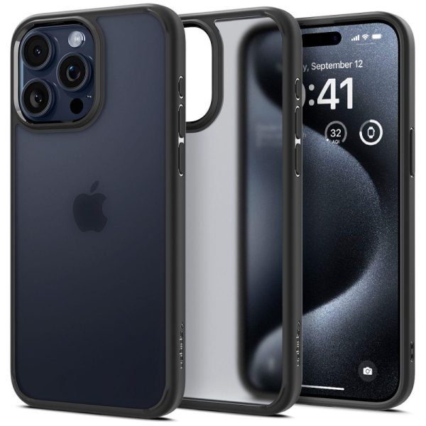 Ultra hibrīda korpuss iPhone 15 Pro Max caurspīdīgam un melnam