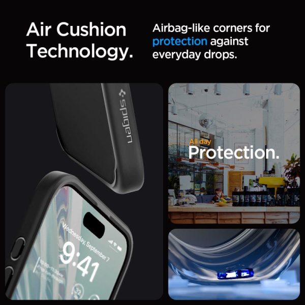 Ultra hibrīda korpuss iPhone 15 Pro Max caurspīdīgam un melnam