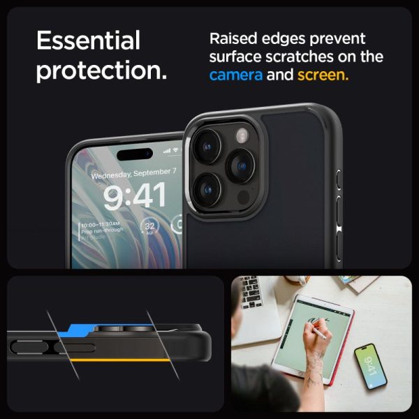 Ultra hibrīda korpuss iPhone 15 Pro Max caurspīdīgam un melnam