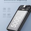 Mini PowerBank 5000MAH 20W + USB-C 20V / 3A kabelis melns