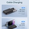 Mini PowerBank 5000MAH 20W + USB-C 20V / 3A kabelis melns