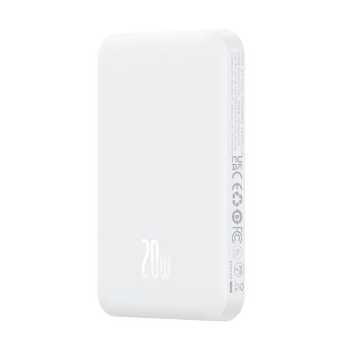 Mini PowerBank 5000MAH 20W + USB-C 20V / 3A kabeļa baltais