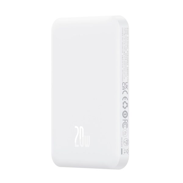 Mini PowerBank 5000MAH 20W + USB-C 20V / 3A kabeļa baltais