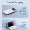 Mini PowerBank 5000MAH 20W + USB-C 20V / 3A kabeļa baltais
