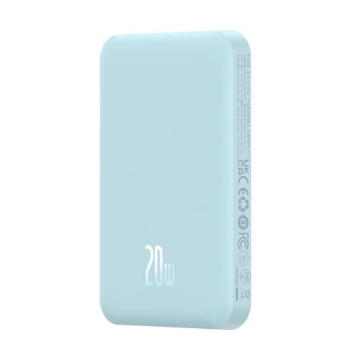 Mini PowerBank 5000MAH 20W + USB-C 20V / 3A kabeļa zila