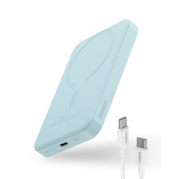 Mini PowerBank 5000MAH 20W + USB-C 20V / 3A kabeļa zila