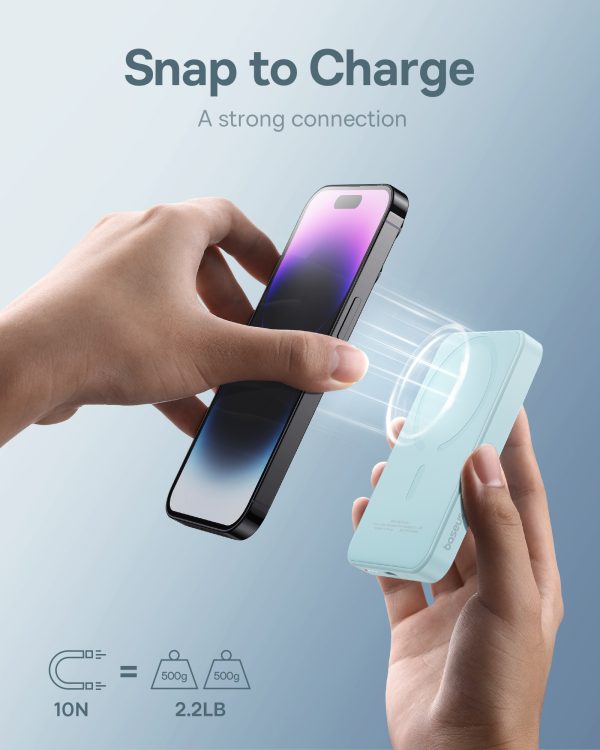 Mini PowerBank 5000MAH 20W + USB-C 20V / 3A kabeļa zila