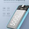 Mini PowerBank 5000MAH 20W + USB-C 20V / 3A kabeļa zila