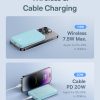 Mini PowerBank 5000MAH 20W + USB-C 20V / 3A kabeļa zila