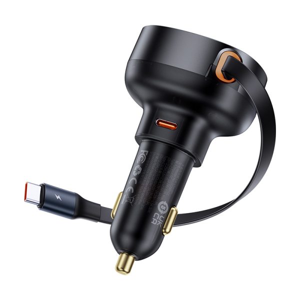 Enjeyment Pro automašīnas lādētājs ar velmētu USB-C 60W USB-C kabeli