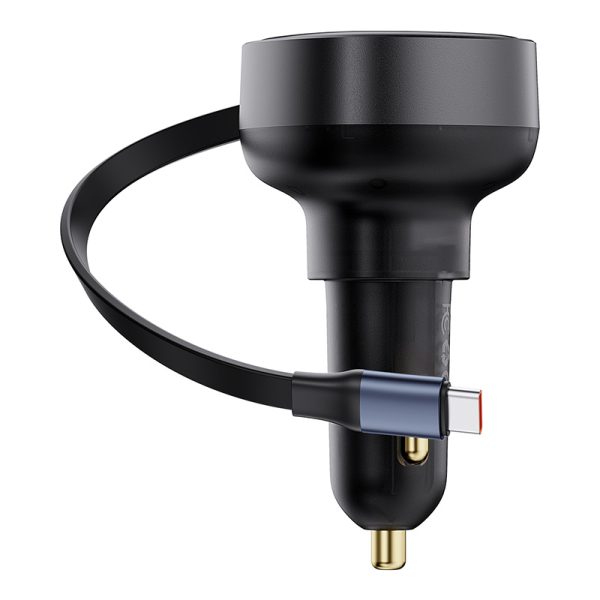 Enjeyment Pro automašīnas lādētājs ar velmētu USB-C 60W USB-C kabeli