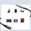 Stereo audio kabelis iPhone iPad Aux 3,5 mm mini ligzdai - zibens 1,2 m melns