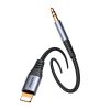 Stereo audio kabelis iPhone iPad Aux 3,5 mm mini ligzdai - zibens 1,2 m melns