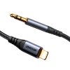 Stereo audio kabelis iPhone iPad Aux 3,5 mm mini ligzdai - zibens 1,2 m melns
