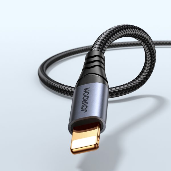 Stereo audio kabelis iPhone iPad Aux 3,5 mm mini ligzdai - zibens 1,2 m melns