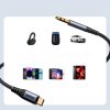 Stereo audio kabelis Aux 3,5 mm mini ligzdai - USB -C 1,2m melns