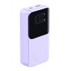PowerBank 30W 1000mah ar iebūvētu iPhone zibens un USB-C Purple kabeļiem