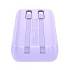 PowerBank 30W 1000mah ar iebūvētu iPhone zibens un USB-C Purple kabeļiem