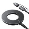 Bezvadu magnētiskais lādētājs 15W ar USB / USB-C melno kabeli
