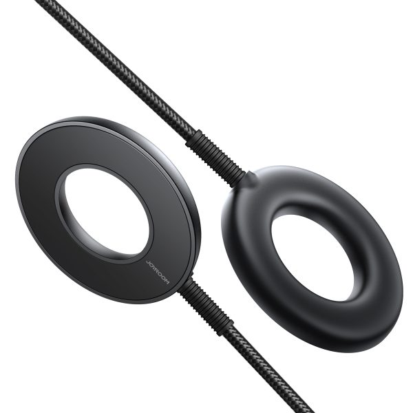 Bezvadu magnētiskais lādētājs 15W ar USB / USB-C melno kabeli