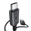 Bezvadu magnētiskais lādētājs 15W ar USB / USB-C melno kabeli