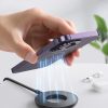 Bezvadu magnētiskais lādētājs 15W ar USB / USB-C melno kabeli