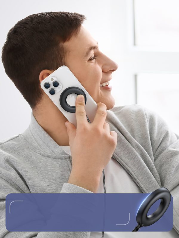 Bezvadu magnētiskais lādētājs 15W ar USB / USB-C melno kabeli