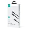 2in1 kabeļa ātras sērijas USB-C-USB-C / iPhone Lightning 100W 1,5m melns