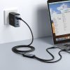 2in1 kabeļa ātras sērijas USB-C-USB-C / iPhone Lightning 100W 1,5m melns