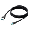 Zvaigžņu sērija USB-A Cable-USB-C 3A 1M Black