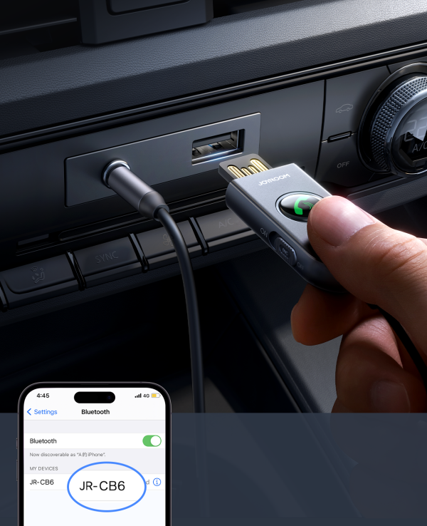 Automašīna bezvadu USB audio raidītājs Aux Jr-CB6 pelēks
