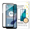 Izturīgs rūdīts stikls Motorola G53 visam ekrānam ar pilnu gulu zilu rāmi