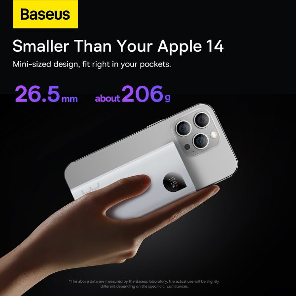 PowerBank ADAMAN2 1000MAH ar 2X USB-A / 1X USB-C 30W digitālais displejs balts
