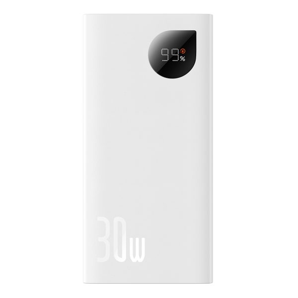 PowerBank ADAMAN2 1000MAH ar 2X USB-A / 1X USB-C 30W digitālais displejs balts