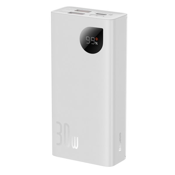 PowerBank ADAMAN2 1000MAH ar 2X USB-A / 1X USB-C 30W digitālais displejs balts