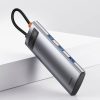 7in1 rumbas metāla mirdzuma sērija USB-C USB-C PD 3X USB-A HDMI SD TF pelēkā krāsā