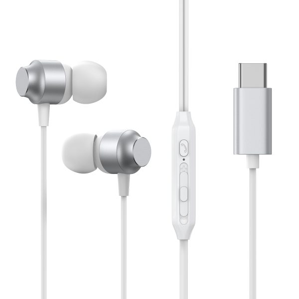 USB-C JR-EC06 sudraba austiņu komplekts