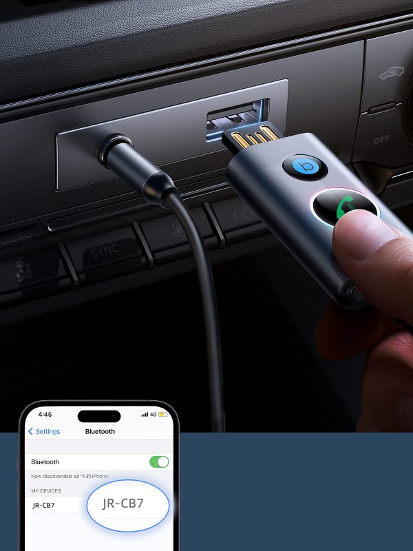 Automašīna bezvadu USB audio raidītāja Aux TF karte JR-CB7 pelēkā krāsā