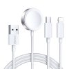 3in1 USB-A kabelis ar indukcijas lādētāju + 1x iPhone zibens + 1x USB-C 1