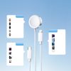 3in1 USB-A kabelis ar indukcijas lādētāju + 1x iPhone zibens + 1x USB-C 1,2m balts