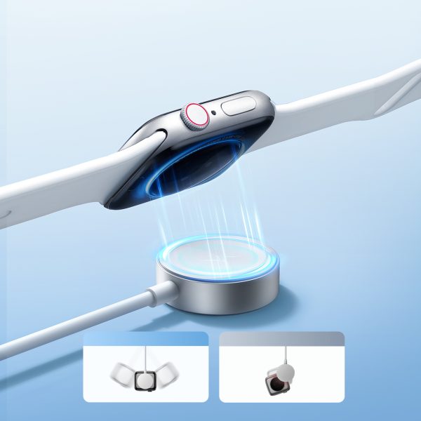 3in1 USB-A kabelis ar indukcijas lādētāju + 1x iPhone zibens + 1x USB-C 1,2m balts