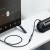 Stereo aux aux 3,5 mm mini ligzda 1,2m melns audio kabeļa pagarinājuma kabelis