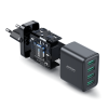 4x USB-A 24W 4,8A lādētājs melnais lādētājs