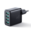4x USB-A 24W 4,8A lādētājs melnais lādētājs