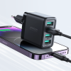 4x USB-A 24W 4,8A lādētājs melnais lādētājs
